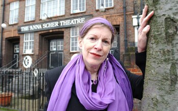 Anna Scher outside her school in 2003 