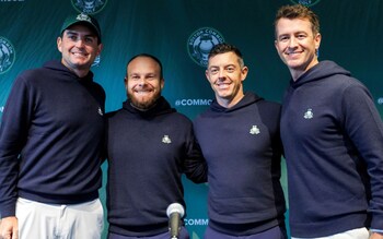 Keegan Bradley, Tyrrell Hatton, Adam Scott and Rory McIlroy