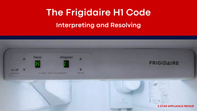 Frigidaire refrigerator with H1 code on display